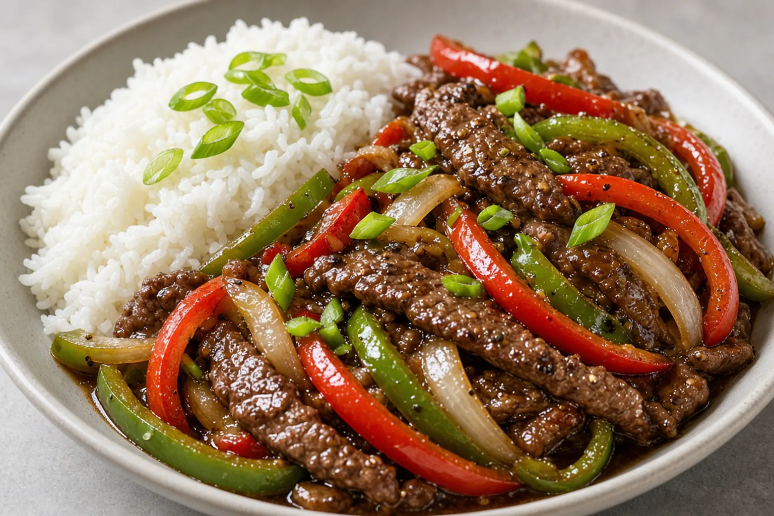 Illustrative photo of Island Pepper Steak with White Rice