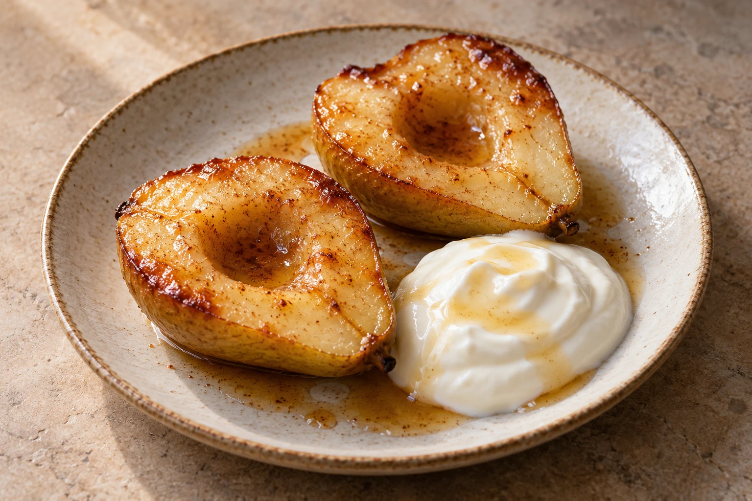 Baked Pears with Honey Yogurt