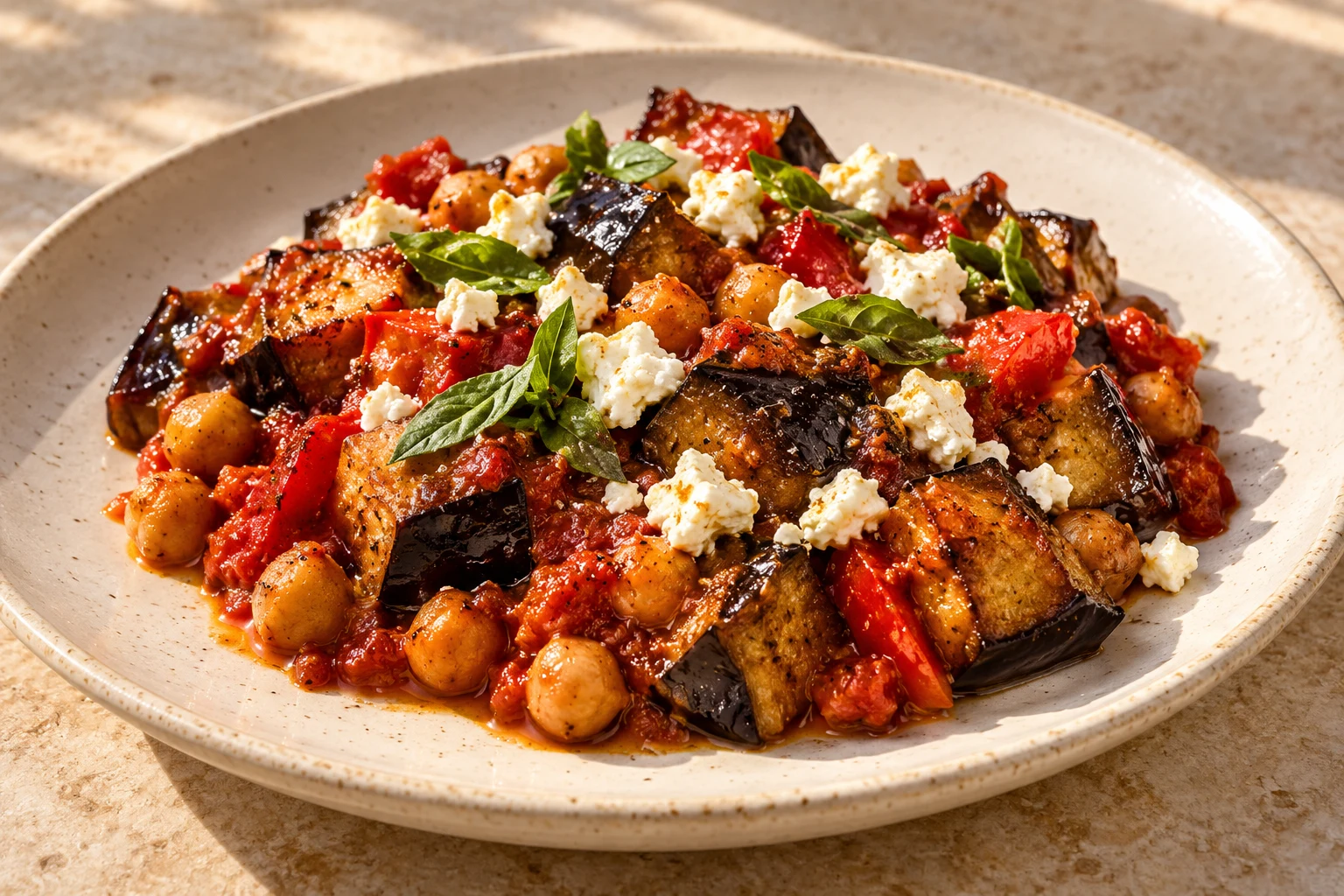 Eggplant, Chickpea & Tomato Bake