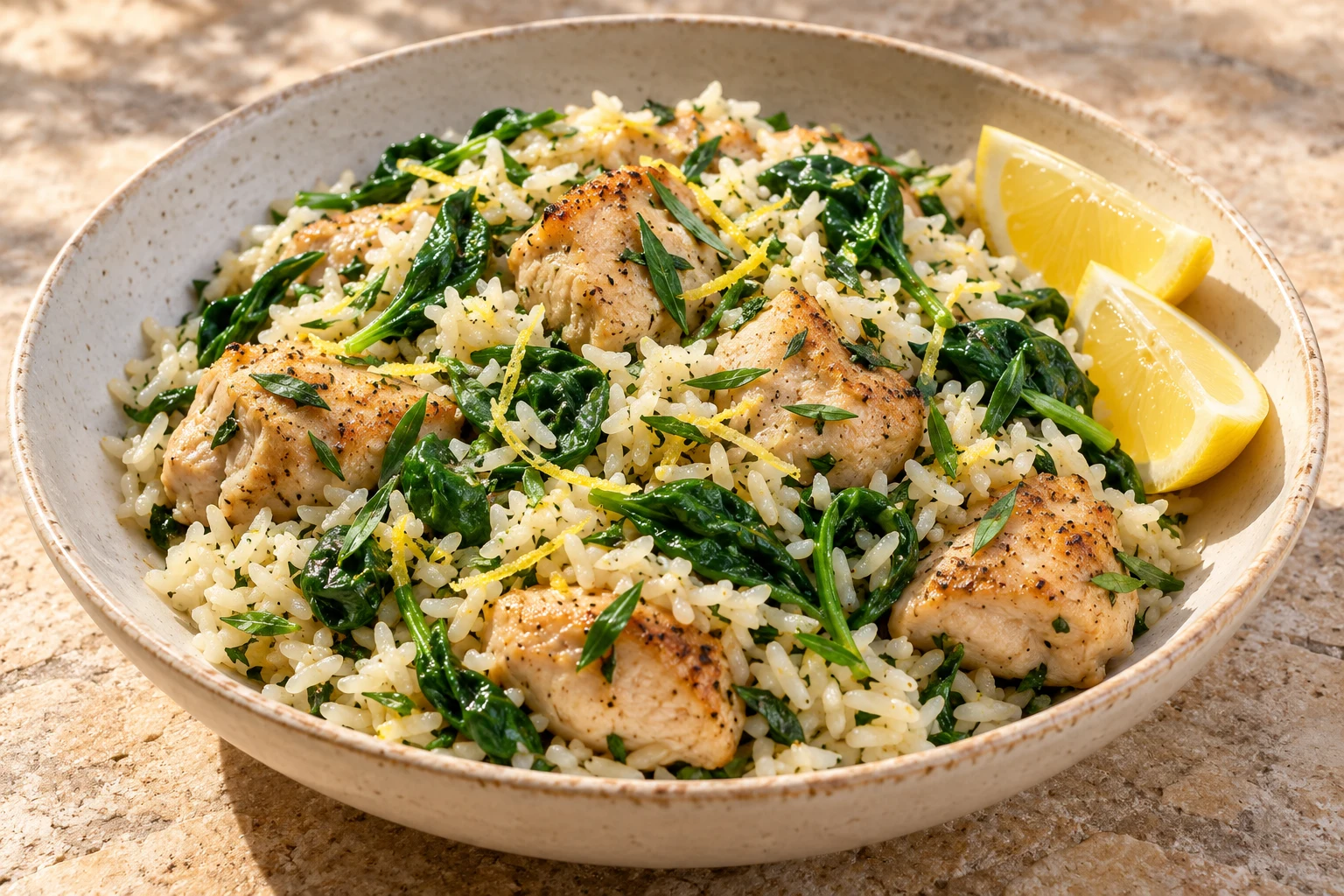 Tarragon Chicken & Spinach Rice