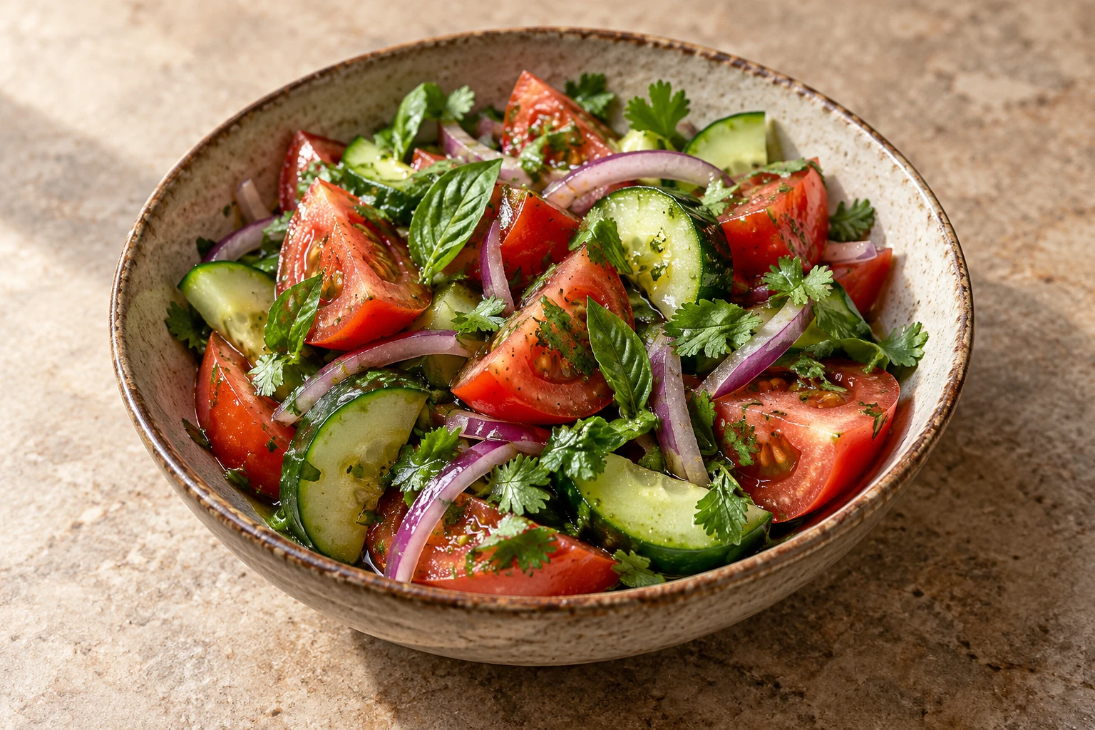 Tomato, Cucumber & Basil Salad
