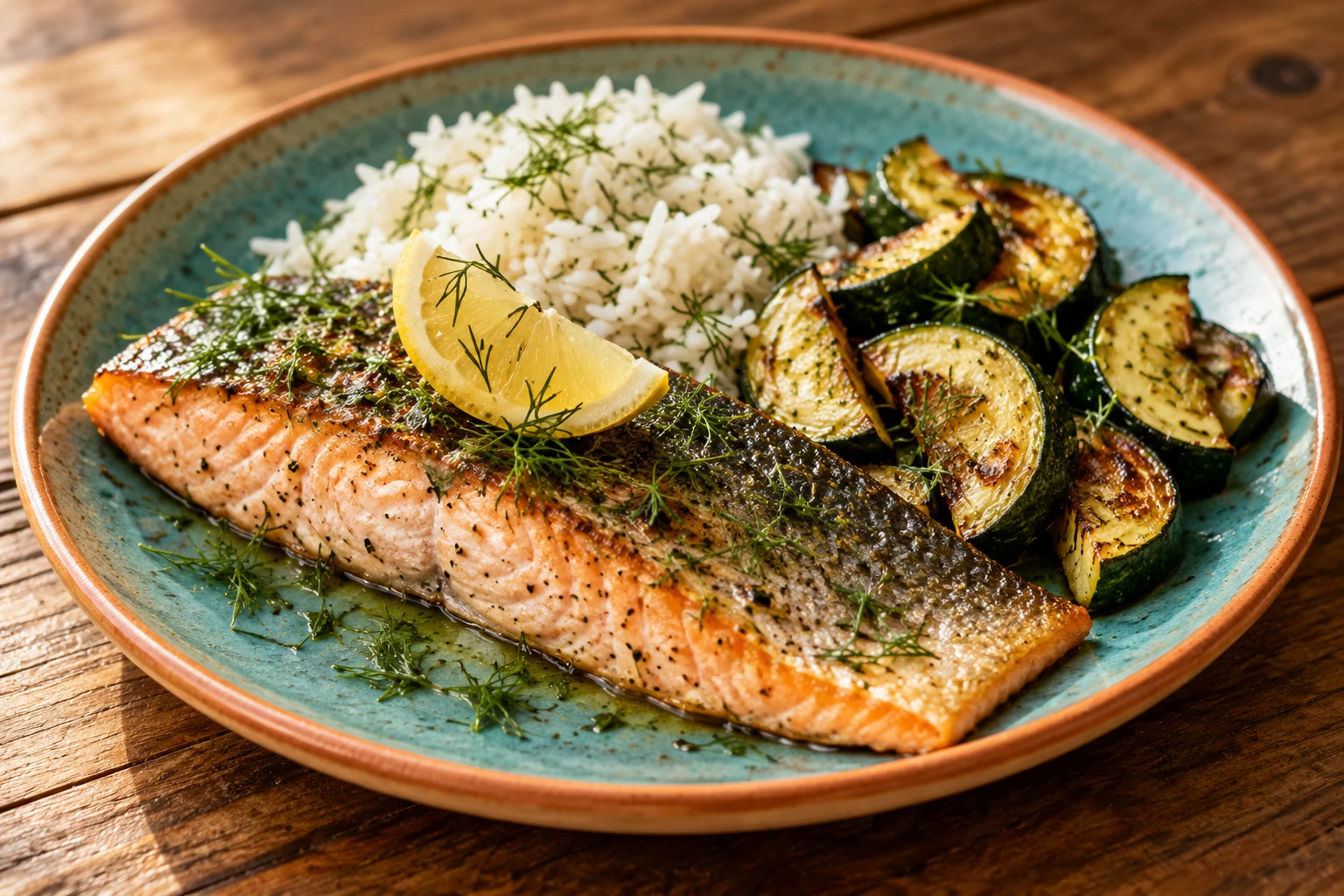 Lemon-Dill Trout with Rice