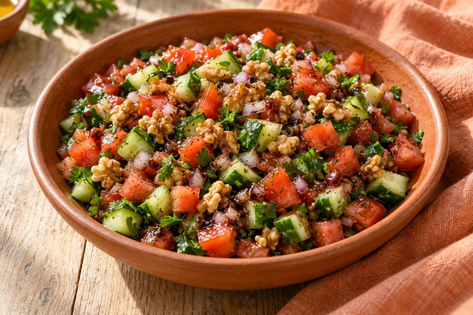 Tomato, Cucumber & Walnut Salad
