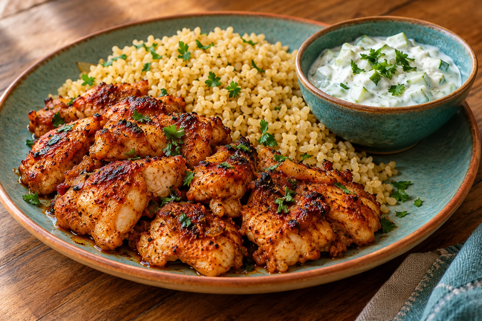 Yogurt-Paprika Chicken with Bulgur