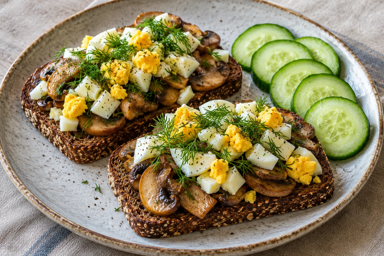 Mushroom & Egg Rye Toasts