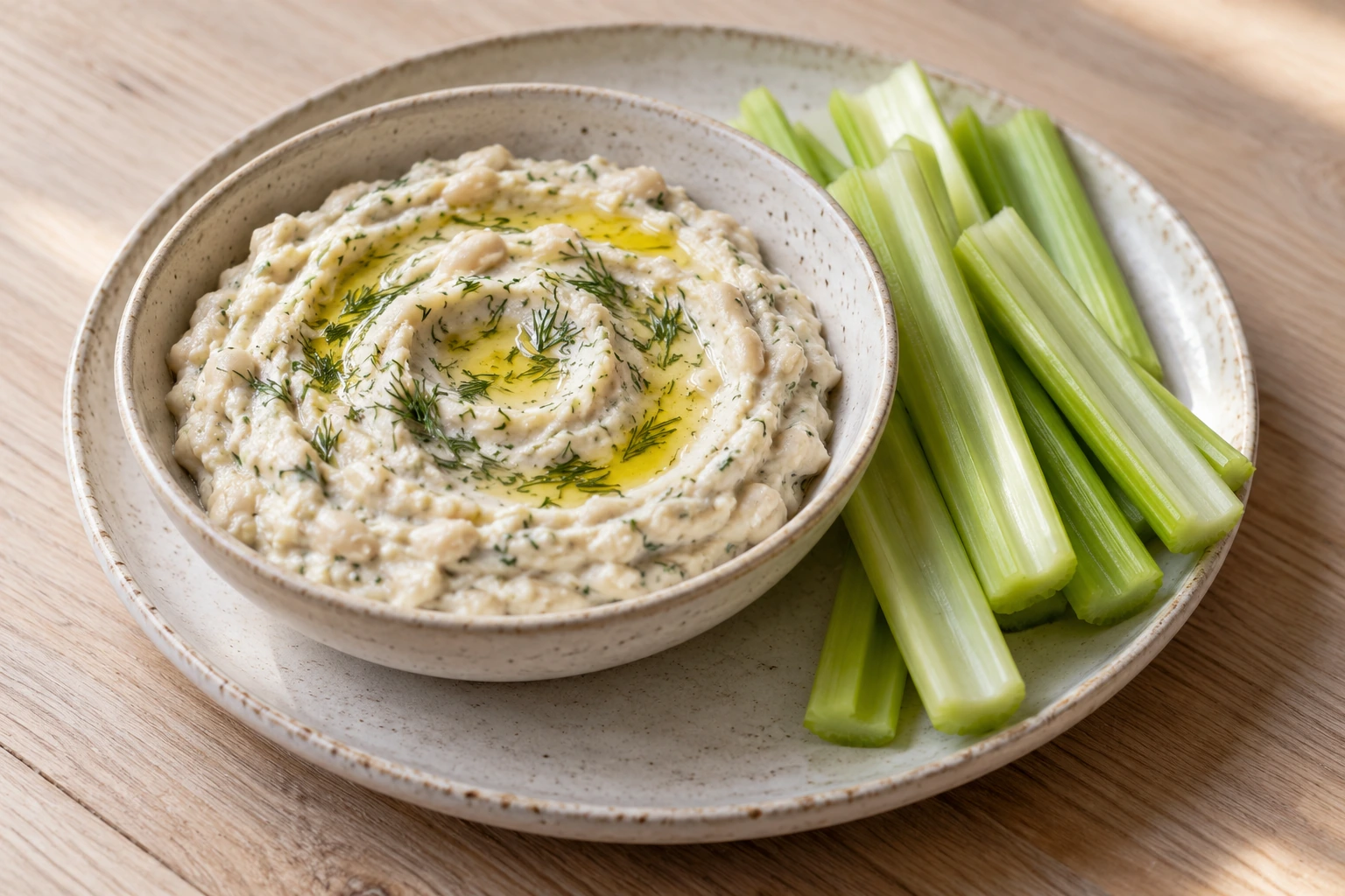 White Bean & Dill Dip with Celery