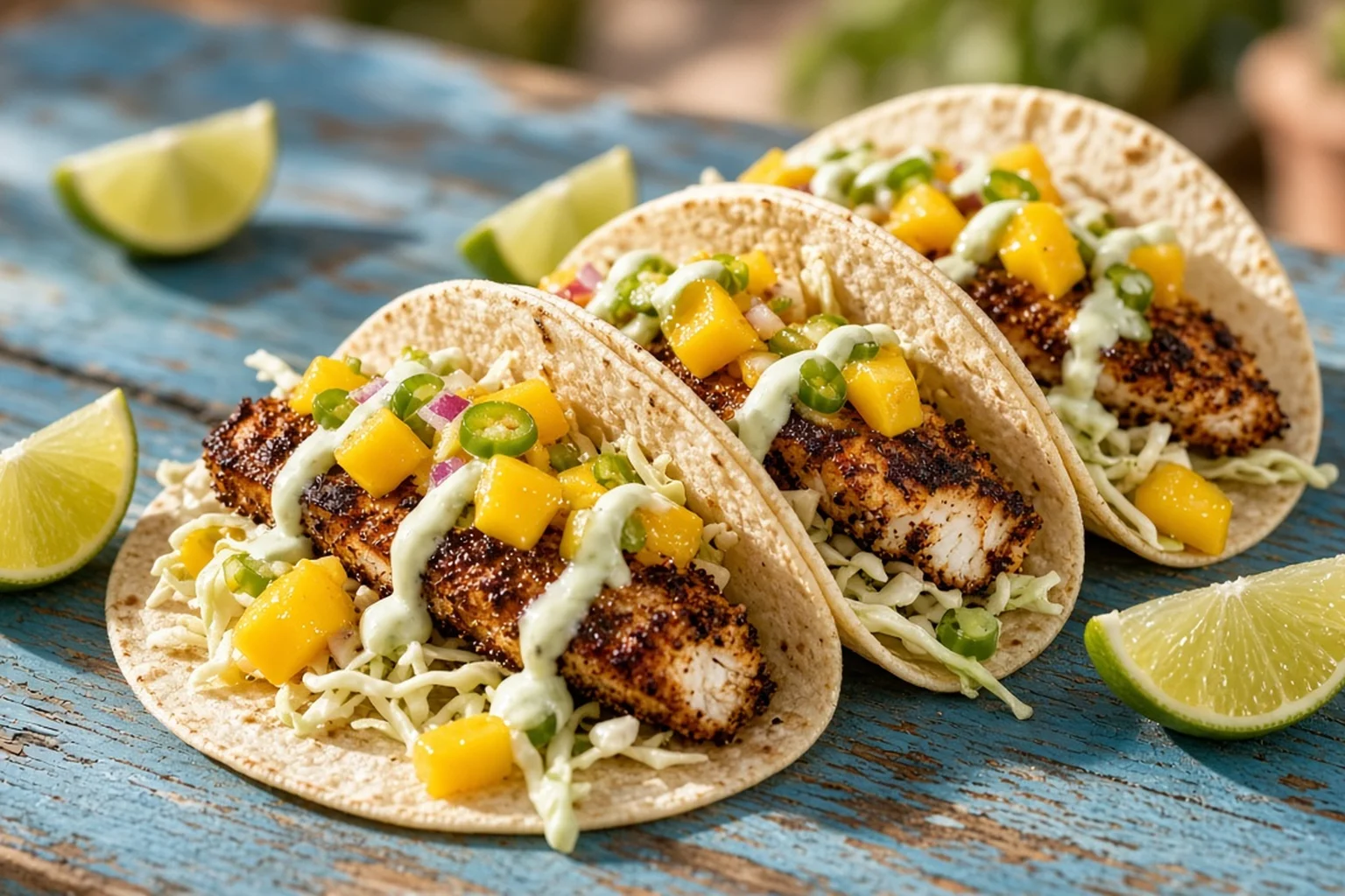 Illustrative photo of Blackened Rockfish Tacos with Mango-Jalapeño Salsa