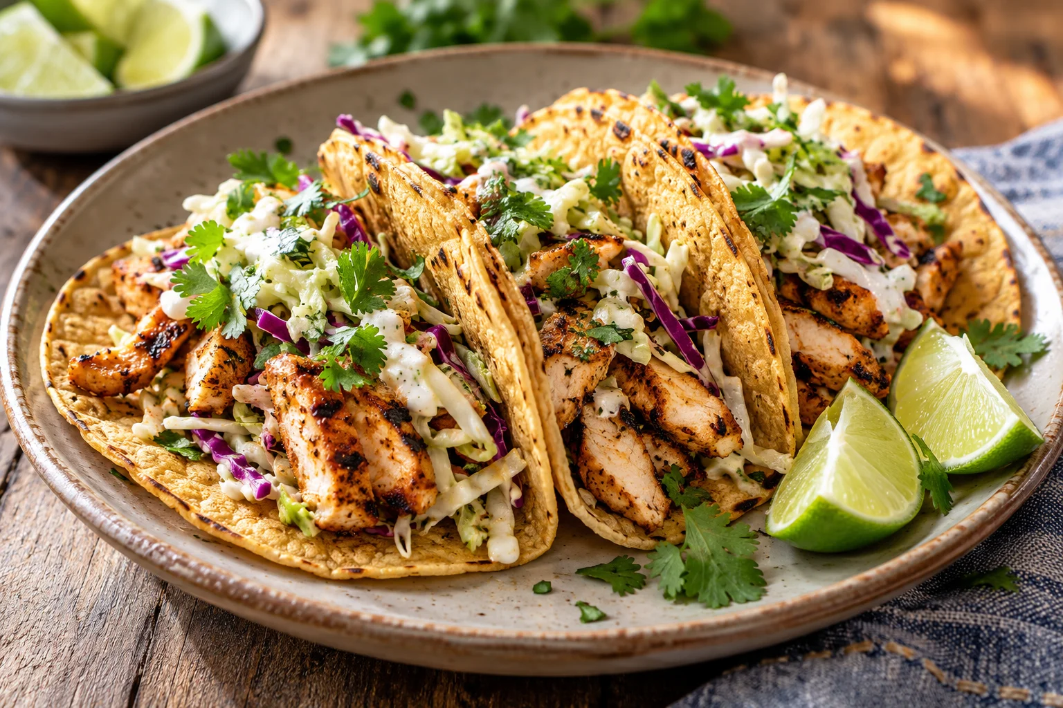 Illustrative photo of Smoky chicken & lime tacos