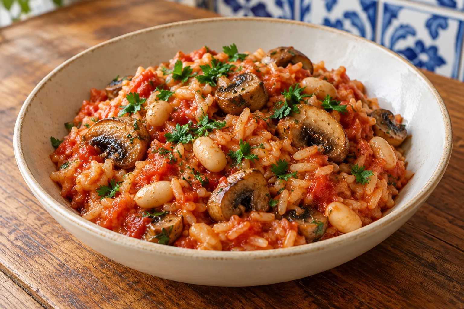 Mushroom & Tomato Rice