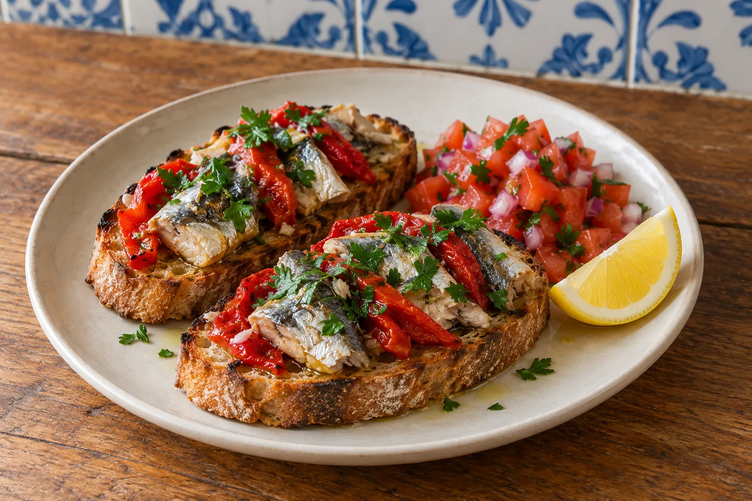 Sardine & Roasted Pepper Toasts