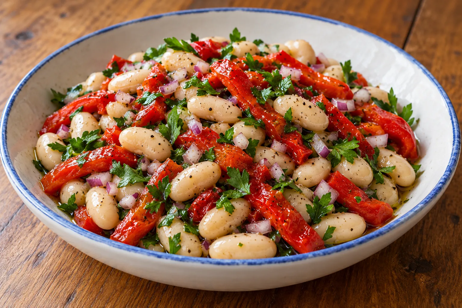 White Bean & Roasted Pepper Salad
