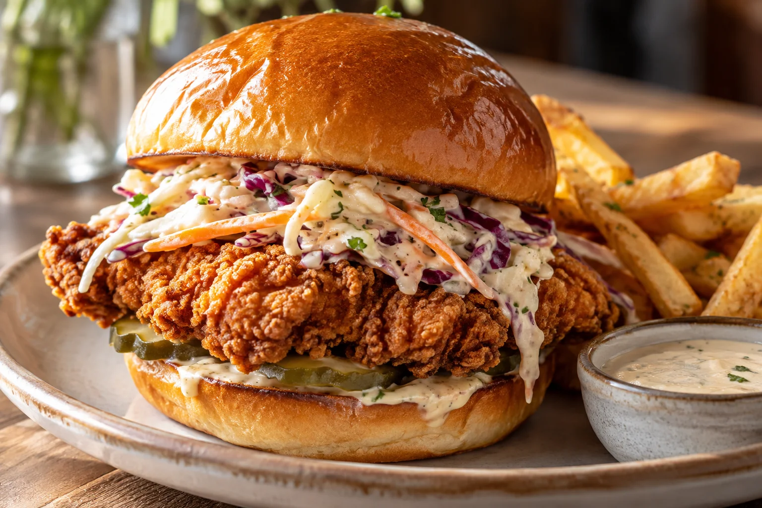 Illustrative photo of Crispy chicken & slaw bun