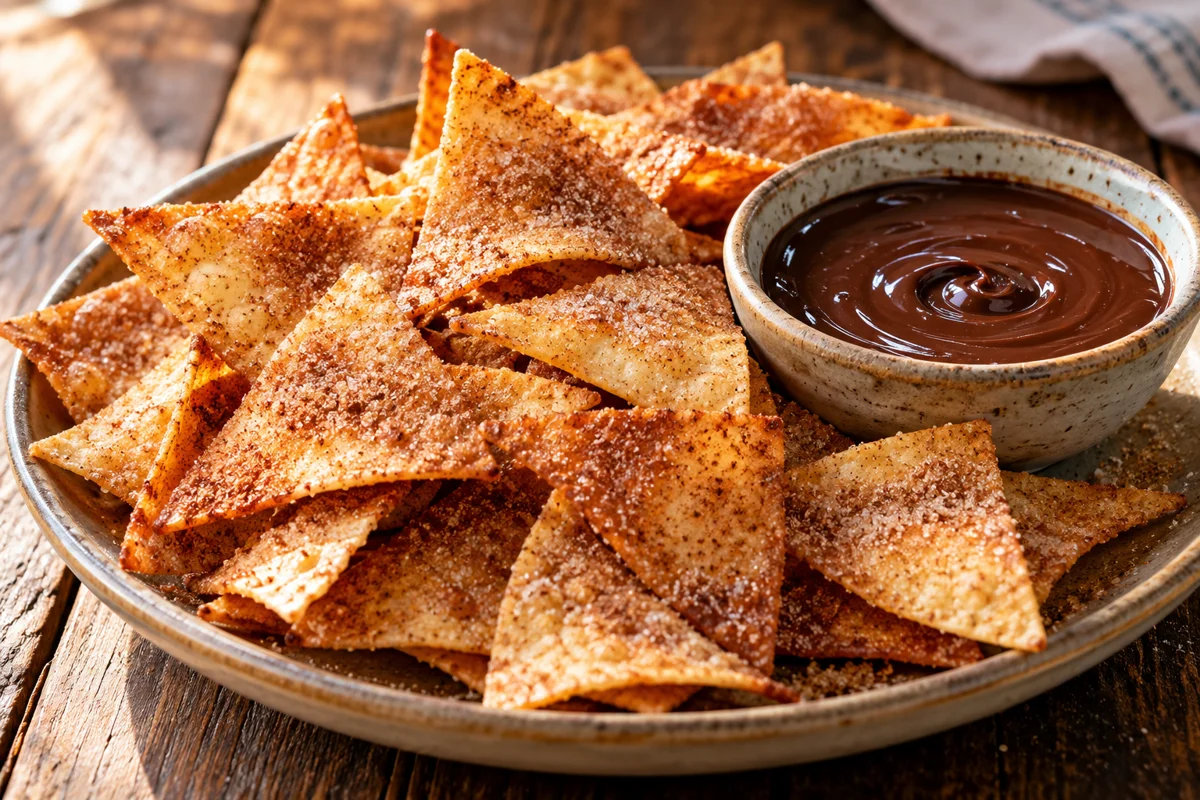 Illustrative photo of Cinnamon chips & chocolate dip