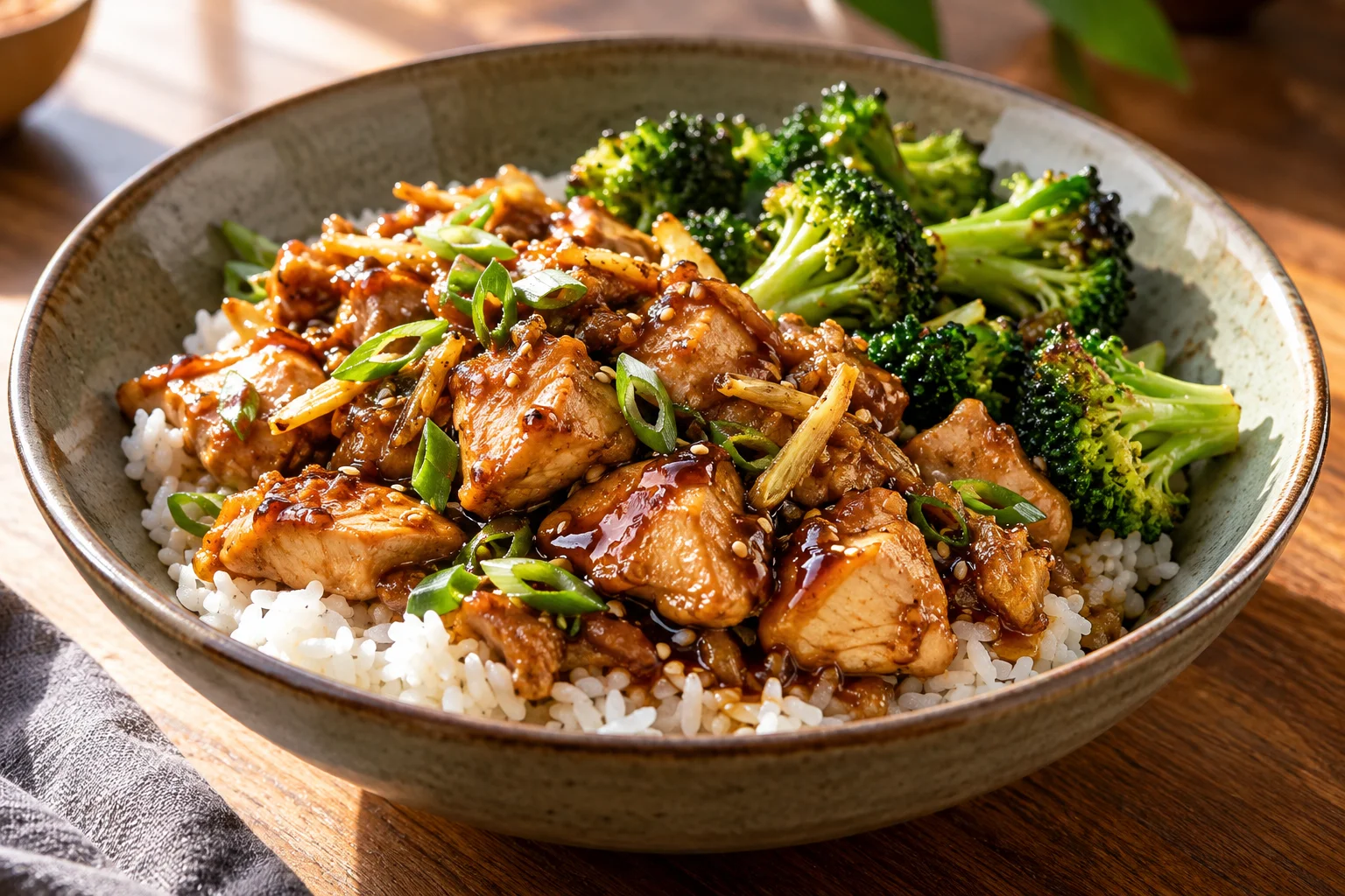 Illustrative photo of Ginger chicken rice bowl