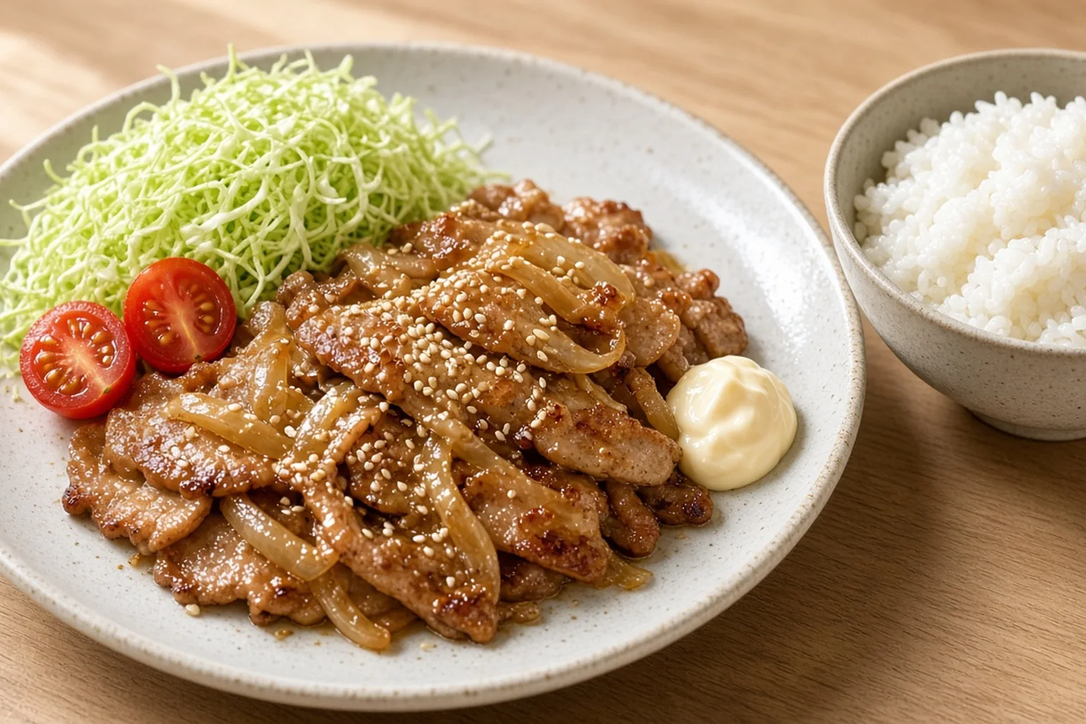 Illustrative photo of Ginger-Glazed Pork with Crisp Cabbage & Rice