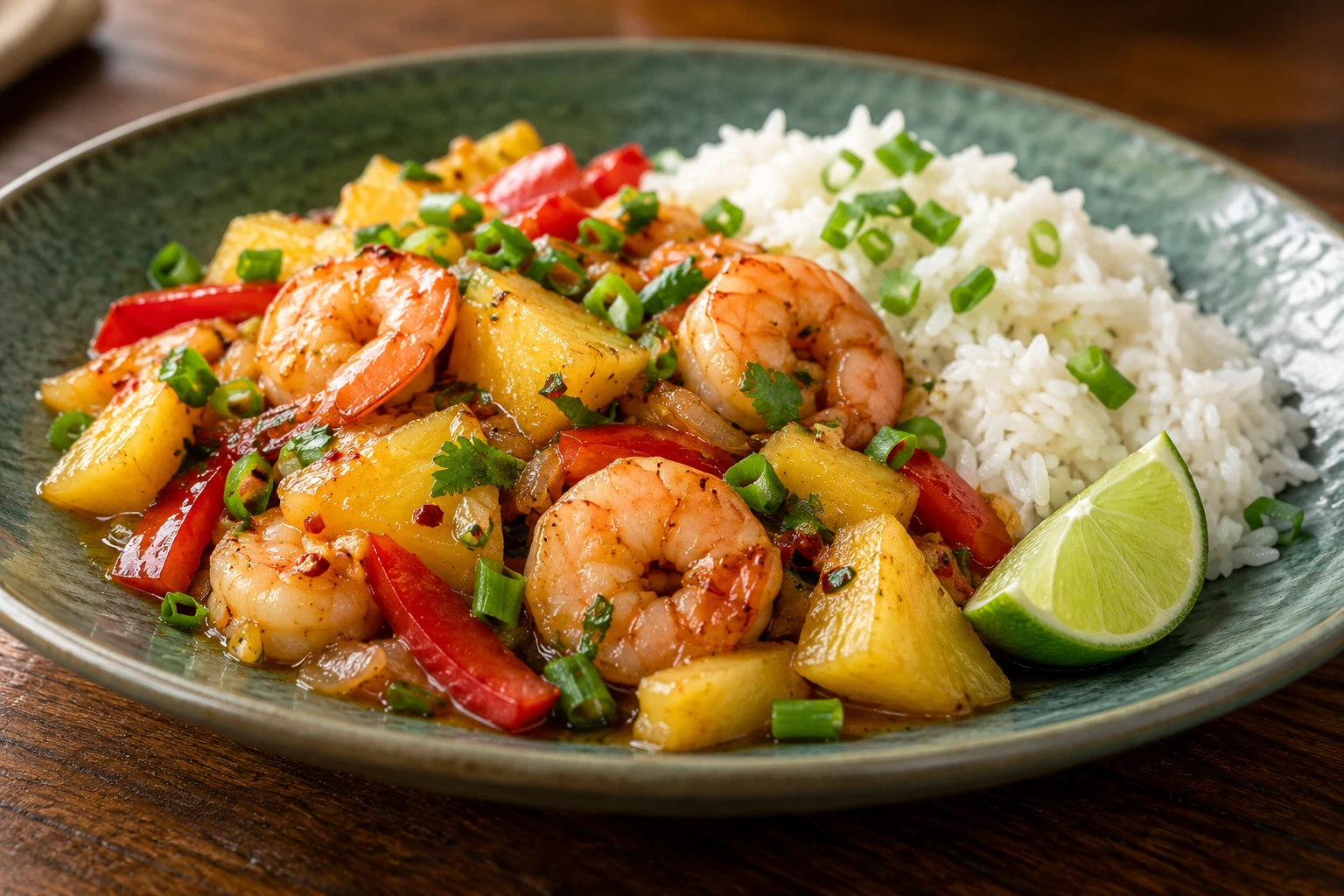 Ginger Shrimp and Pineapple Rice Bowls