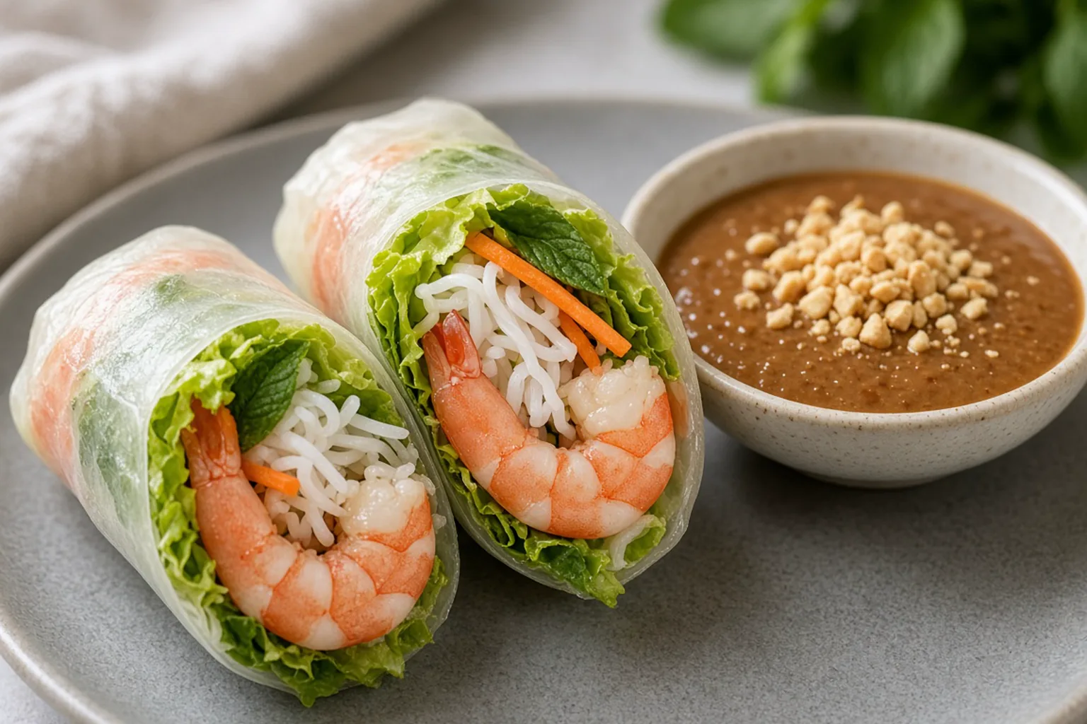 Illustrative photo of Fresh Summer Rolls with Peanut-Hoisin