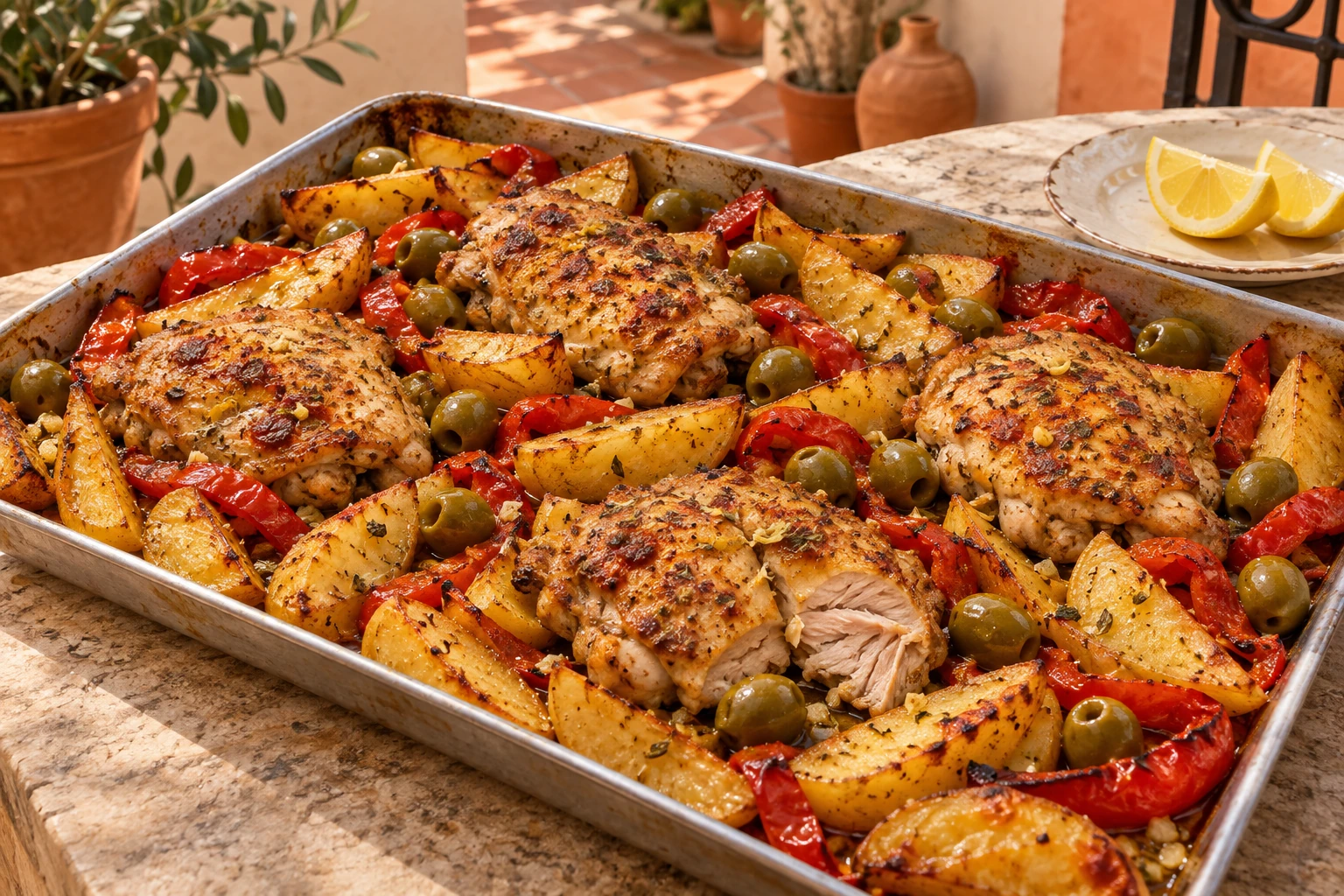 Illustrative photo of Lemon Olive Chicken & Potato Tray