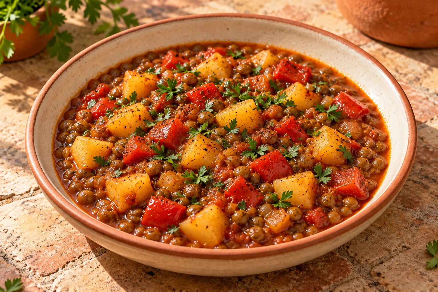 Illustrative photo of Lentil, Pepper & Potato Stew