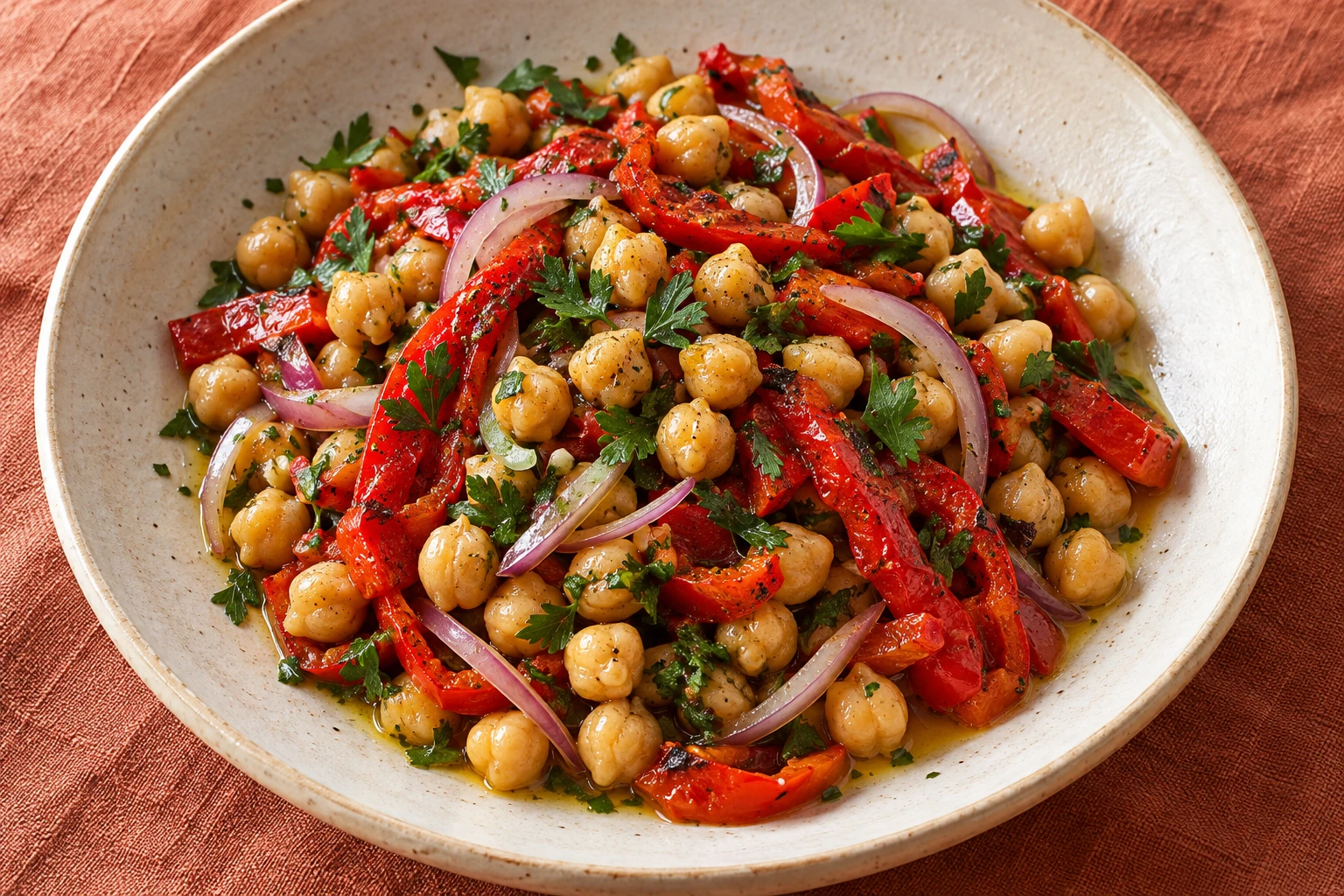 Illustrative photo of Roasted Pepper & Chickpea Salad