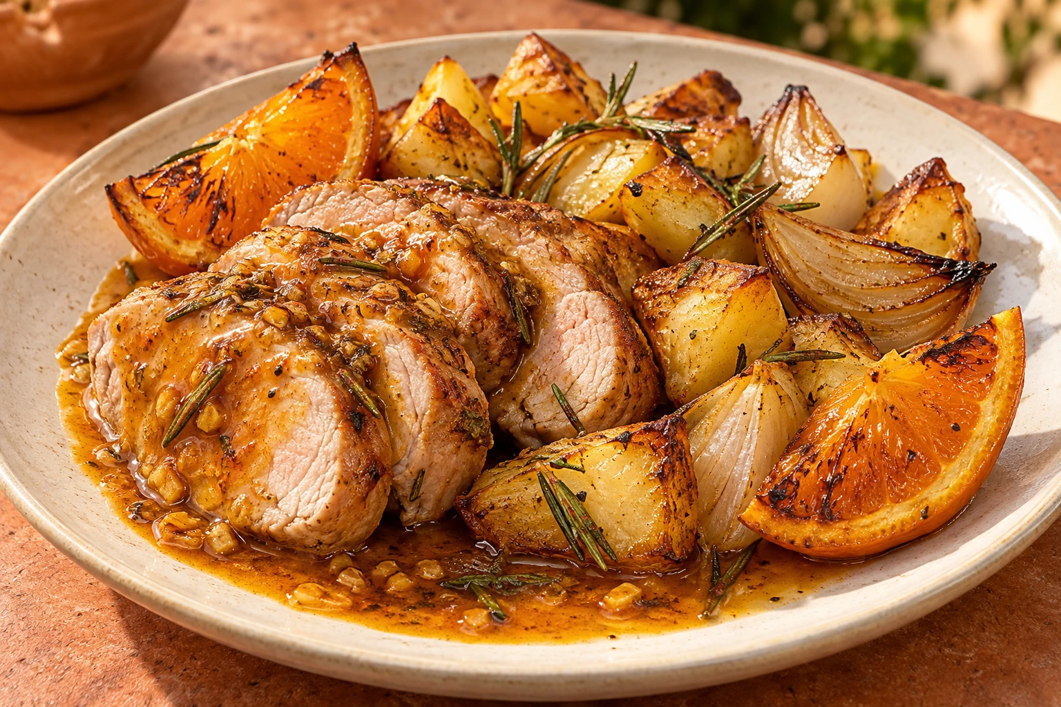 Illustrative photo of Orange Pork Tenderloin with Roast Potatoes