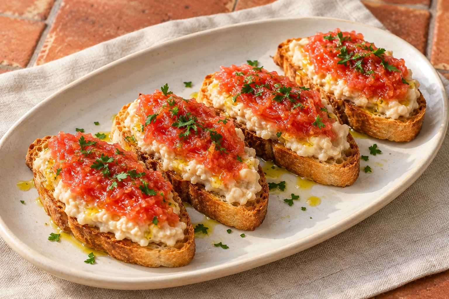 Illustrative photo of Tomato Toast with White Beans