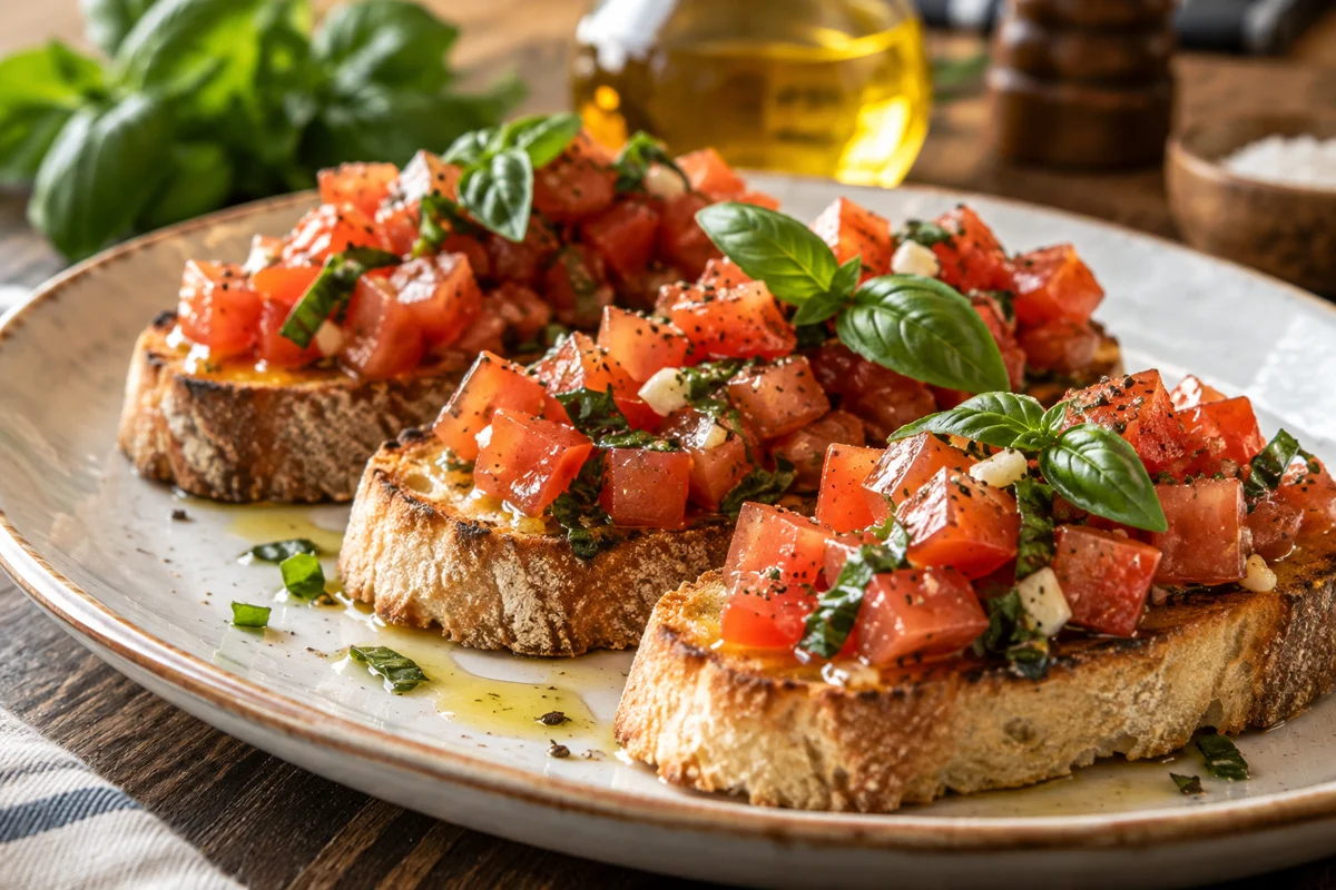 Illustrative photo of Tomato & basil bruschetta