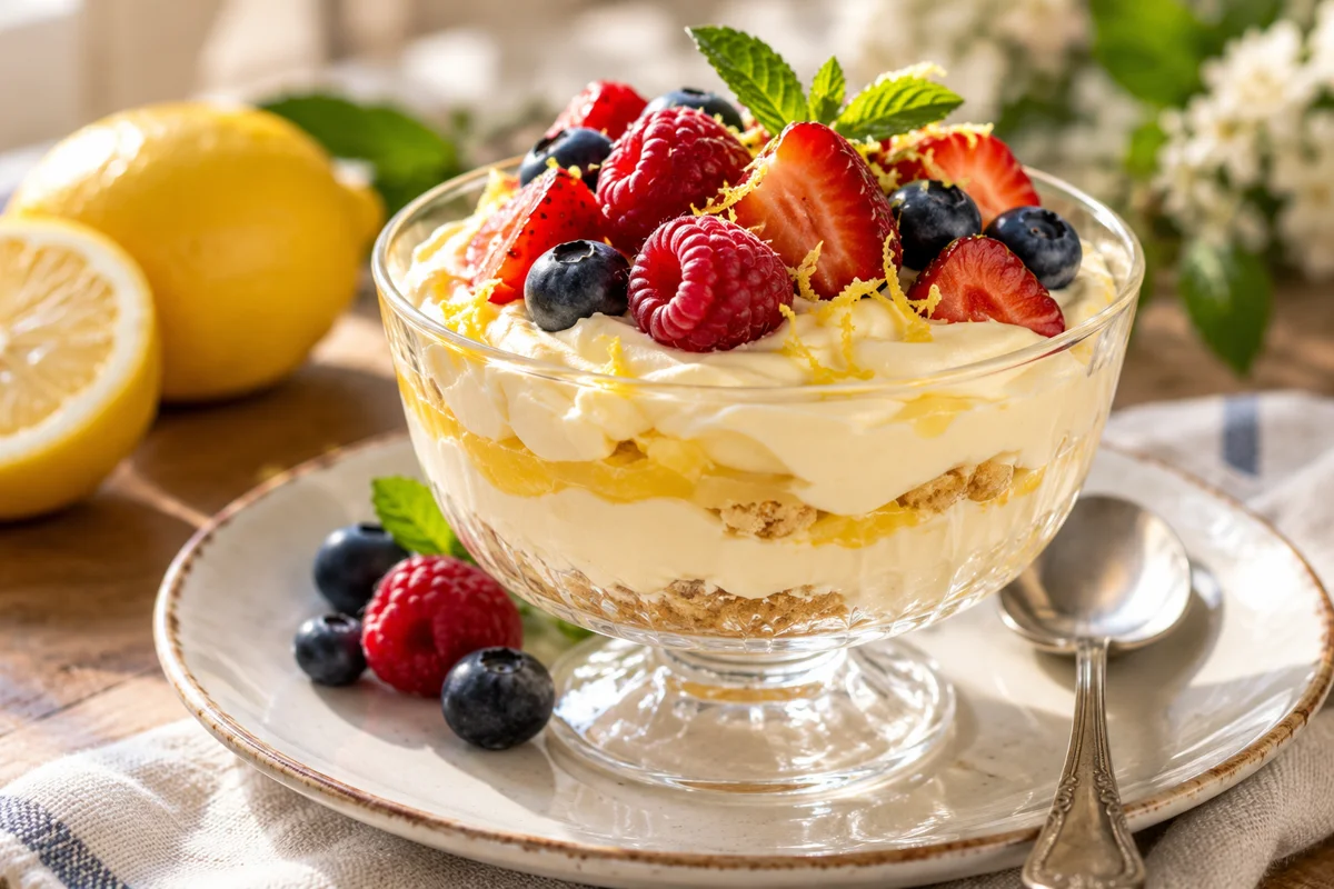 Illustrative photo of Lemon mascarpone & berries
