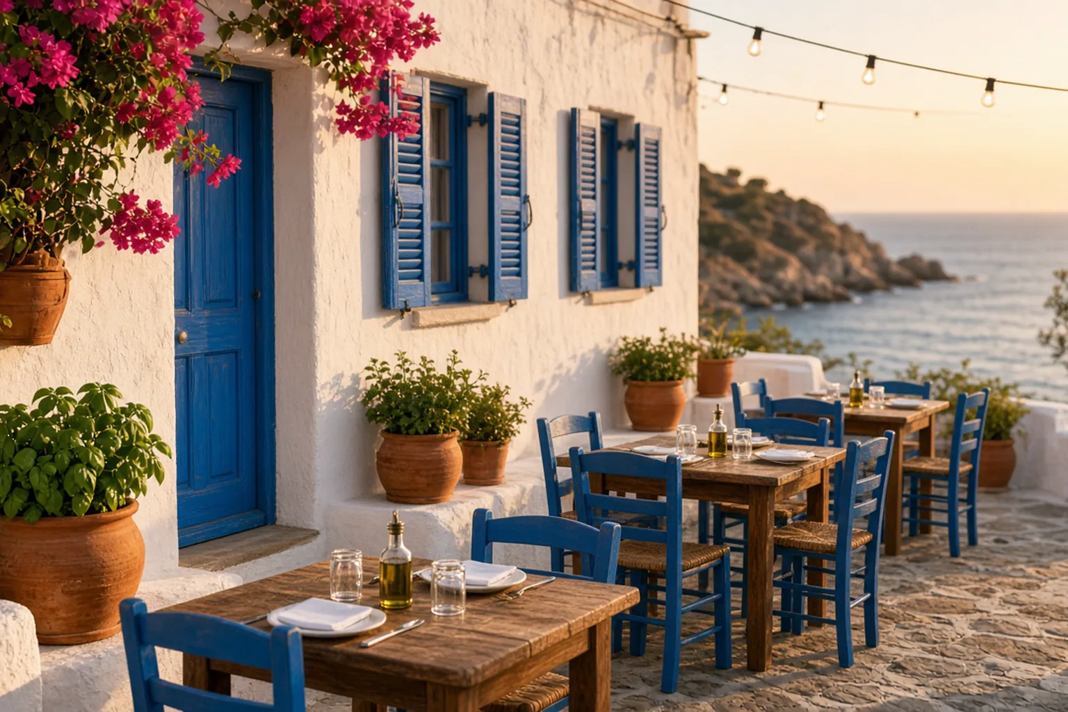 Illustrative interior of Blue Shutter Taverna