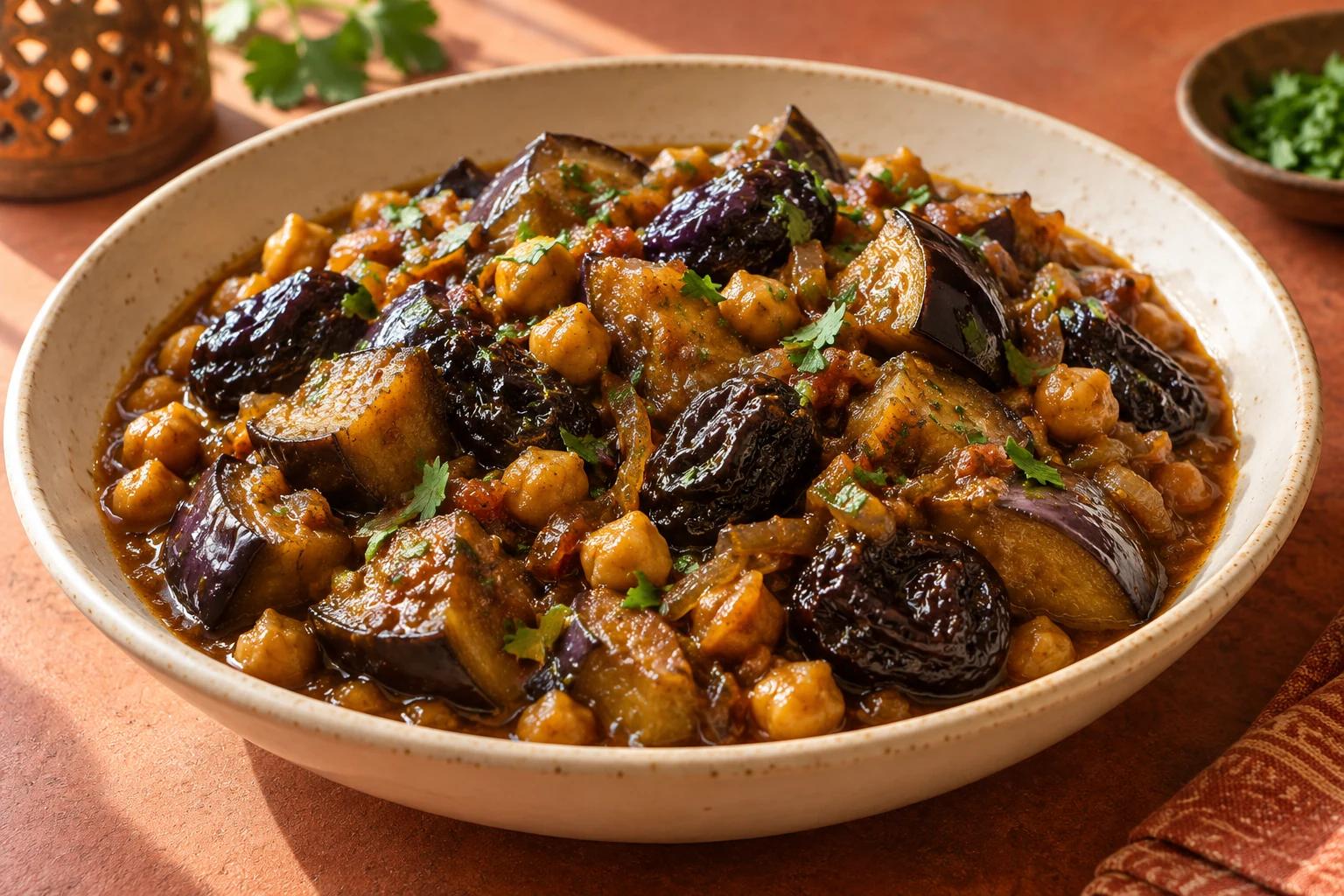 Eggplant, Prune & Chickpea Tagine