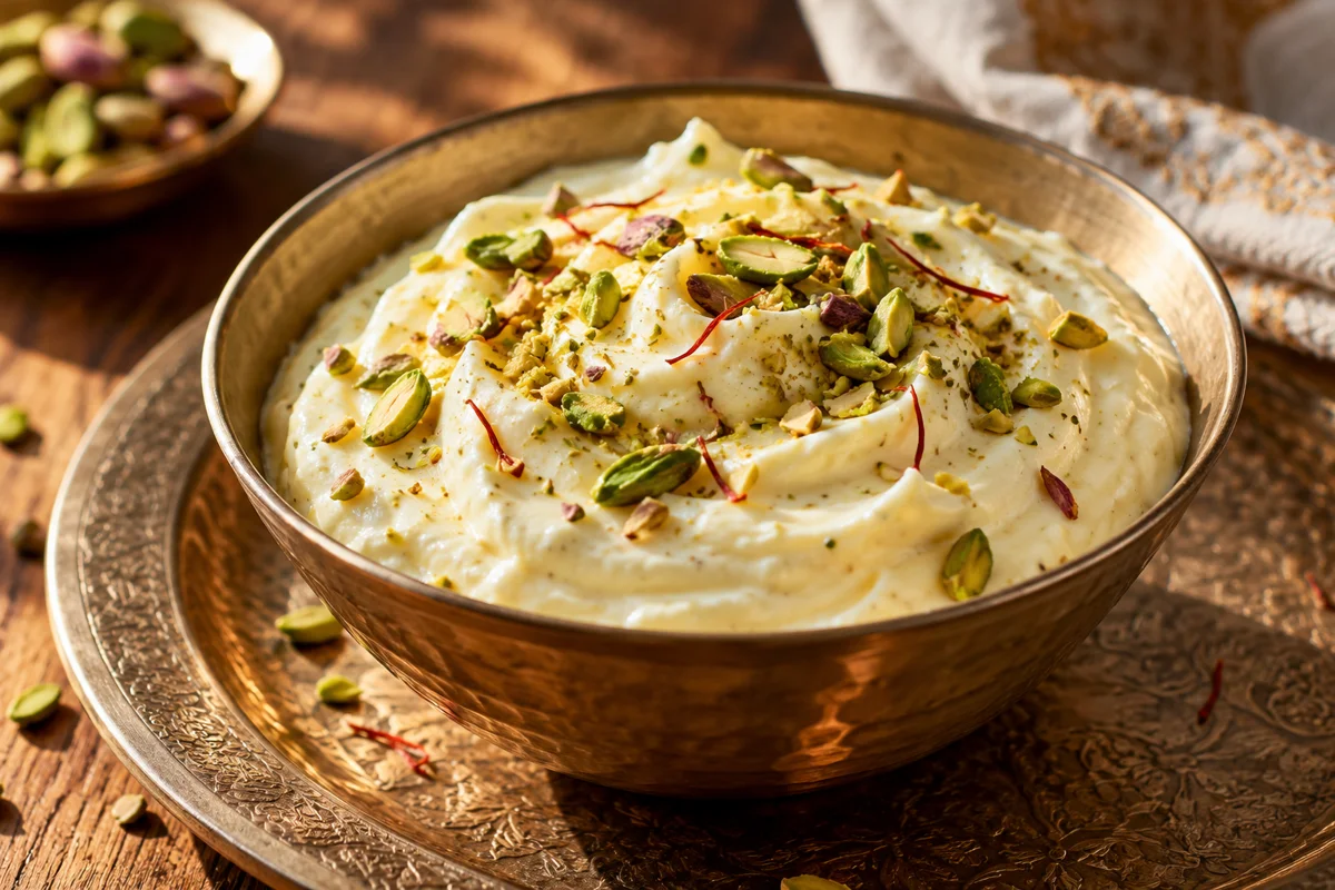 Illustrative photo of Cardamom yogurt & pistachios