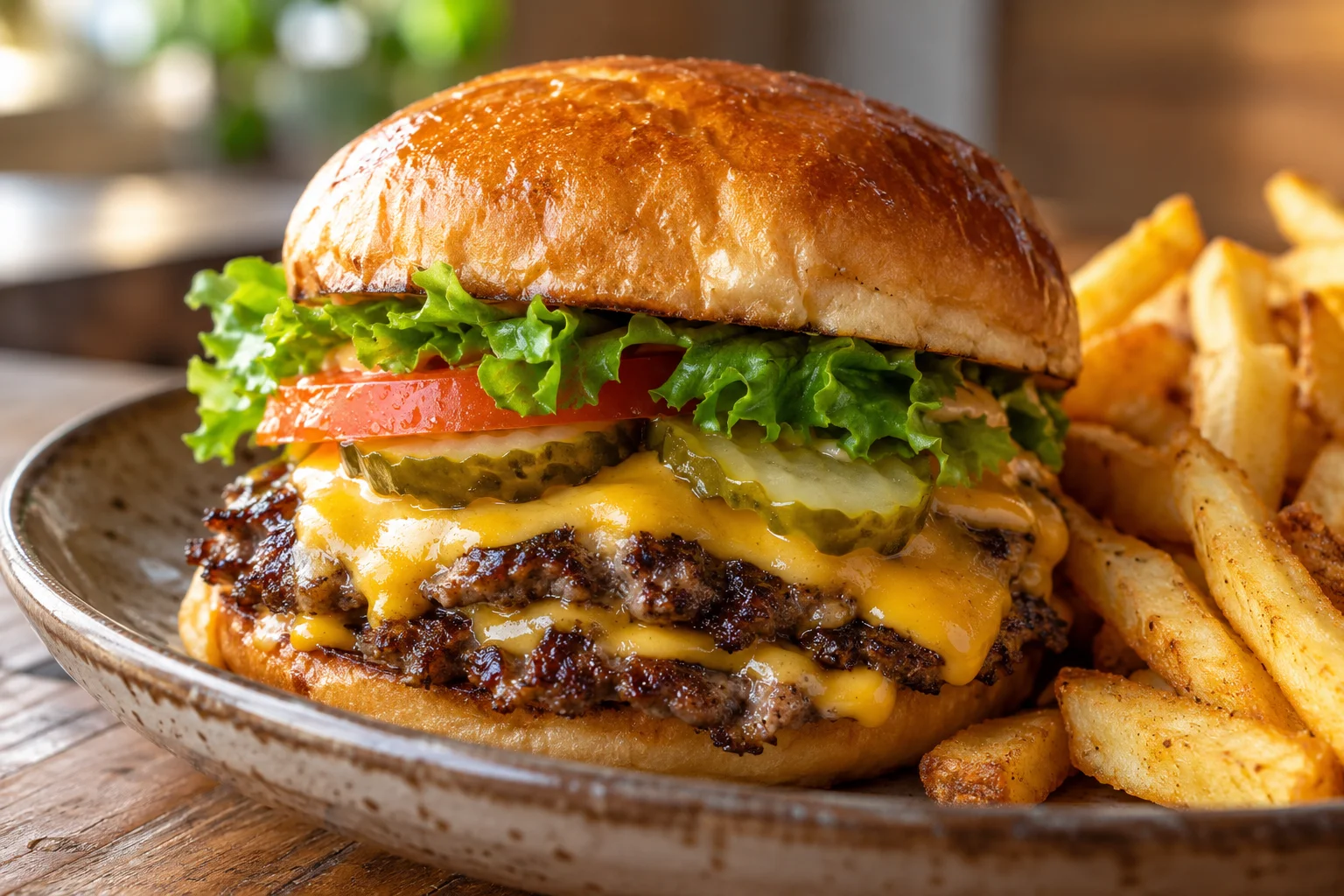 Illustrative photo of The Standard cheeseburger