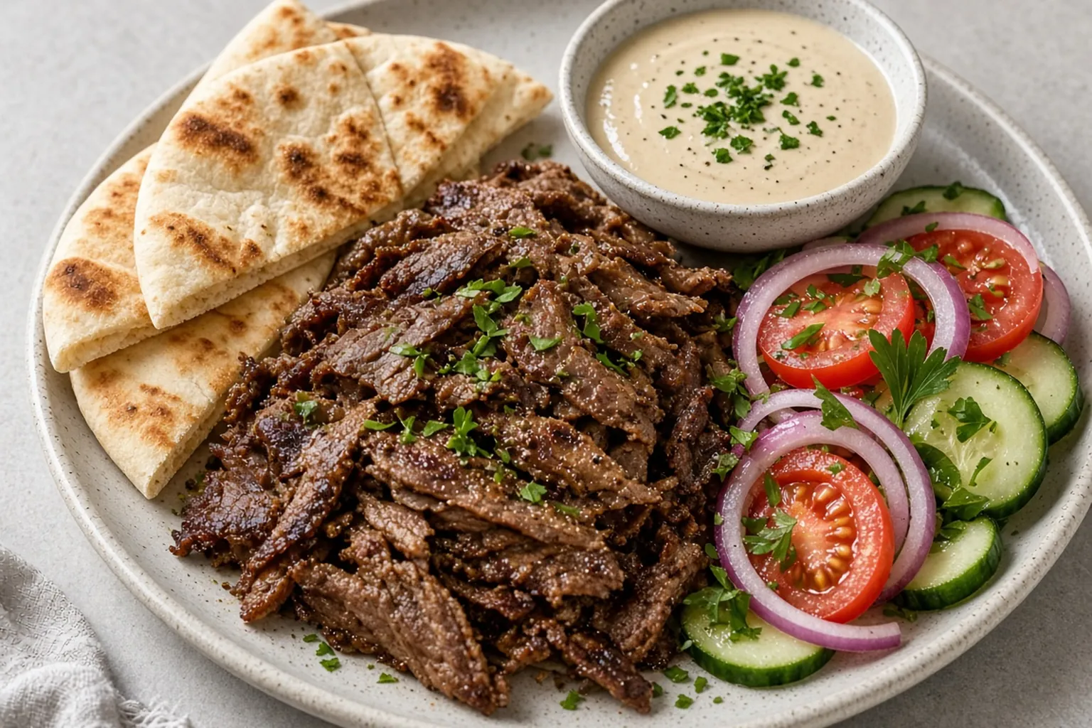 Illustrative photo of Oven Beef Shawarma Plate