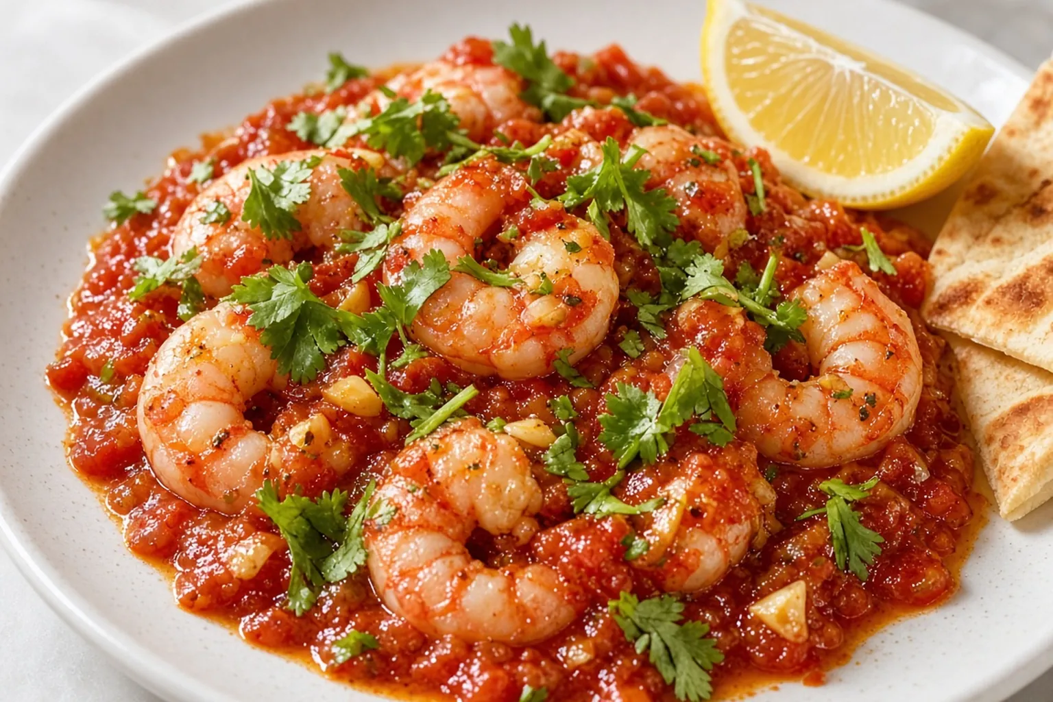 Illustrative photo of Garlic Shrimp with Tomato and Coriander