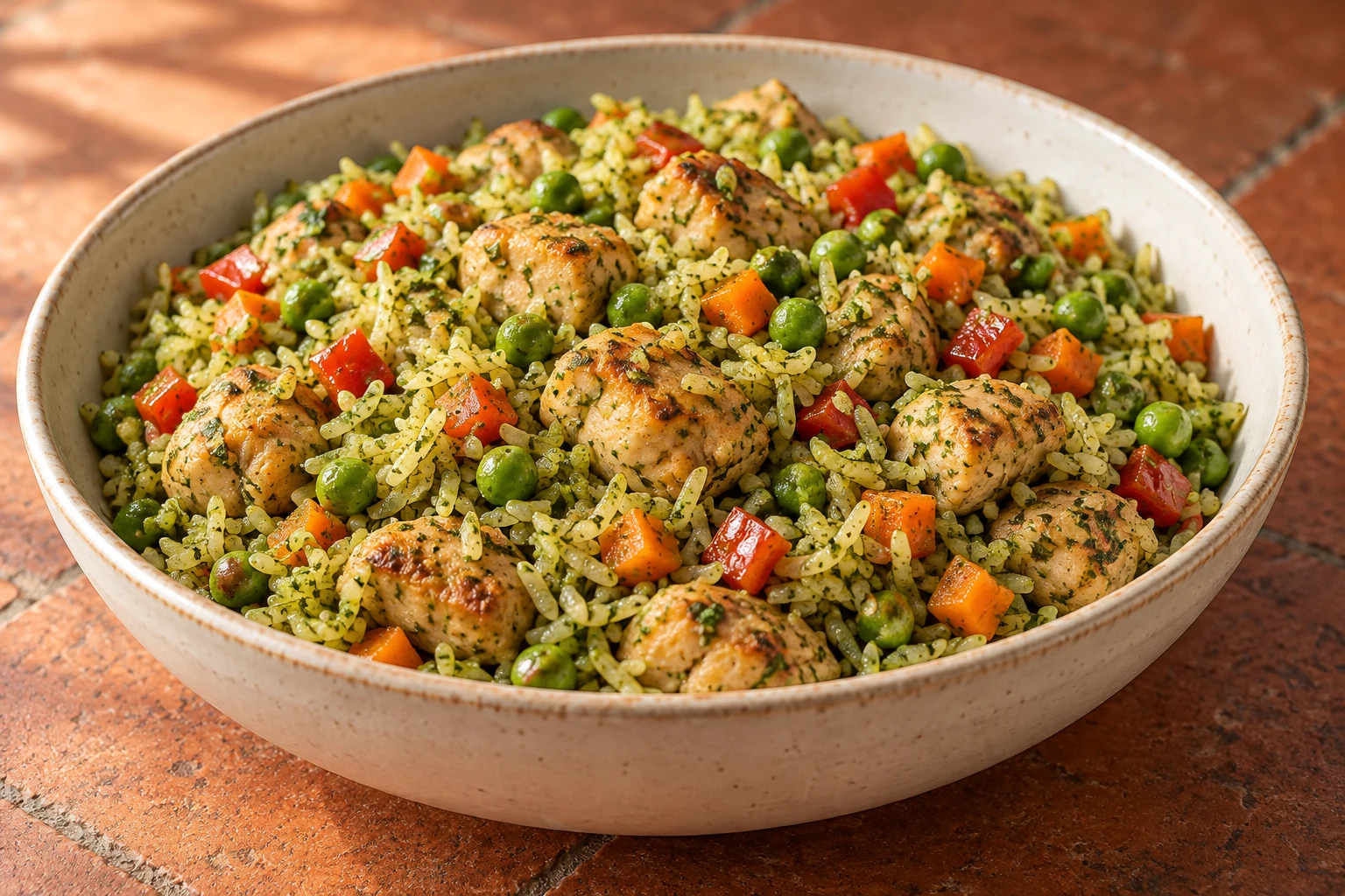 Cilantro Chicken Rice with Peas
