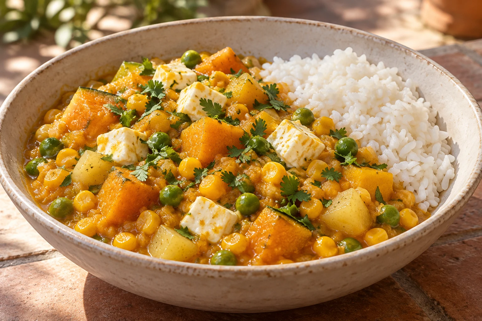Squash, Corn & Fresh Cheese Pot