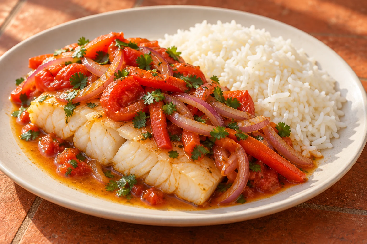 Baked Cod with Tomato & Onion