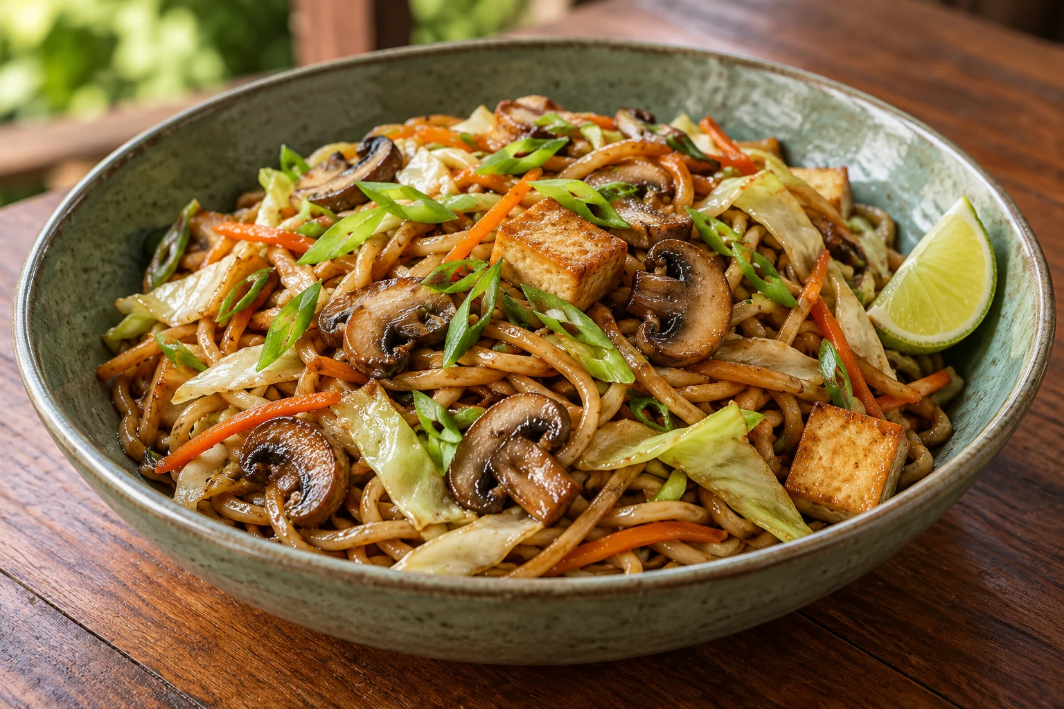Sweet-Soy Mushroom & Cabbage Noodles