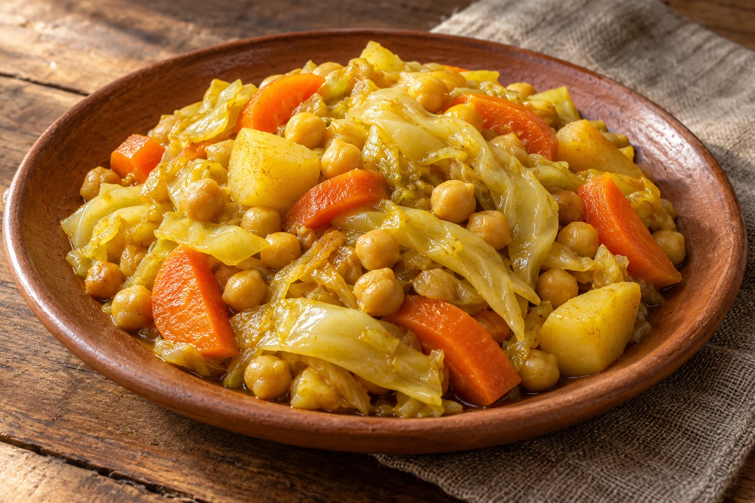 Ginger Cabbage, Carrots & Chickpeas
