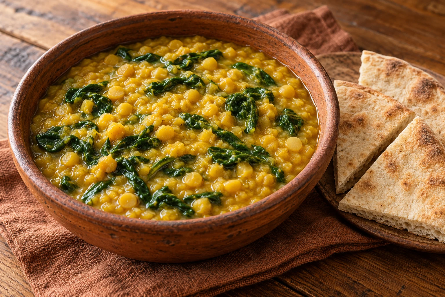 Golden Split Peas with Spinach