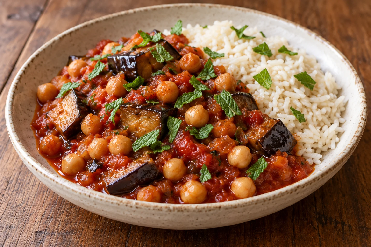 Chickpea & Eggplant Tomato Pot