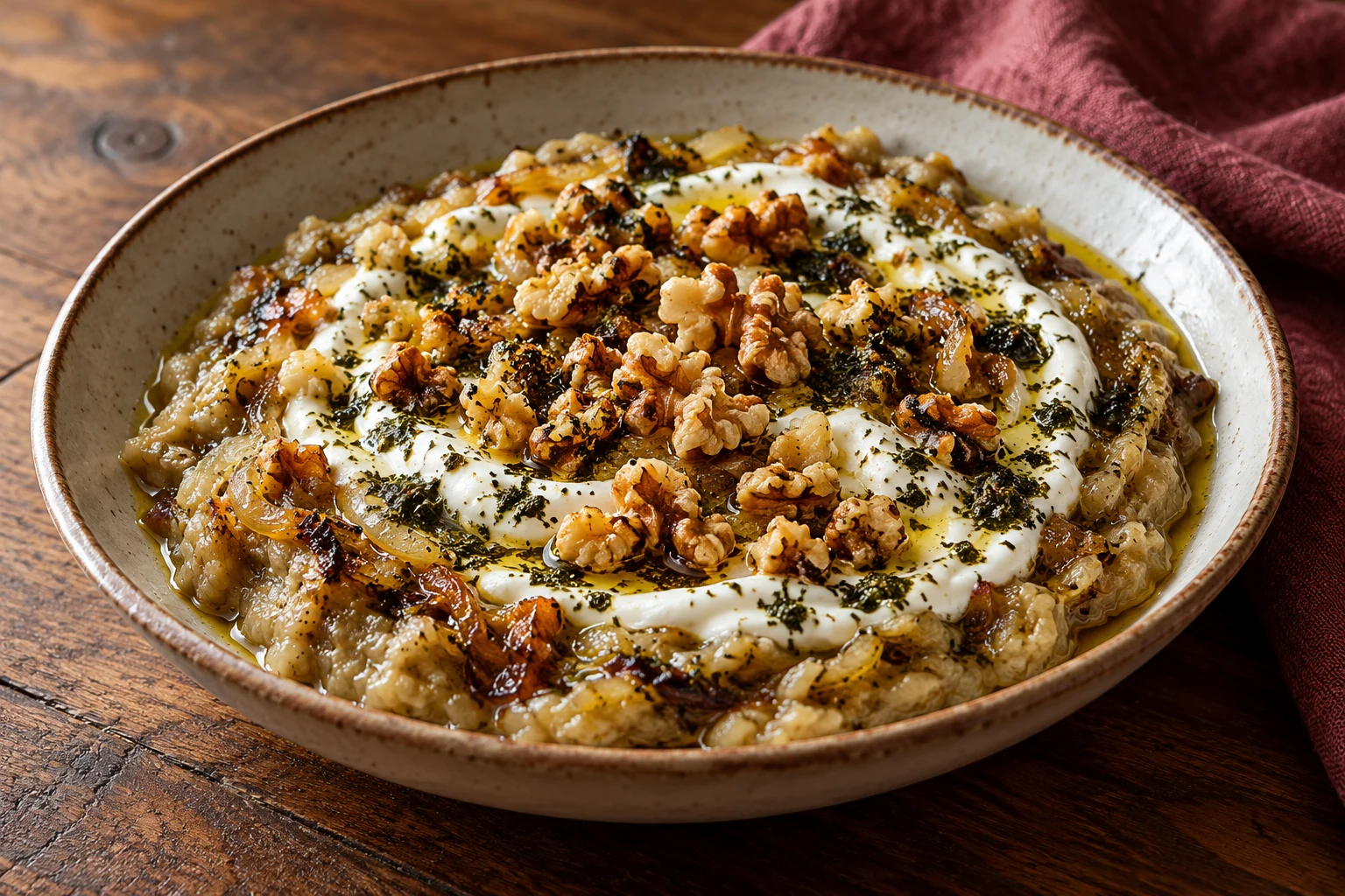 Roasted Eggplant with Onion & Yogurt
